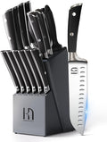 KnifeSaga 15 Pcs Japanese Knives Set for Kitchen, Razor Sharp, Professional