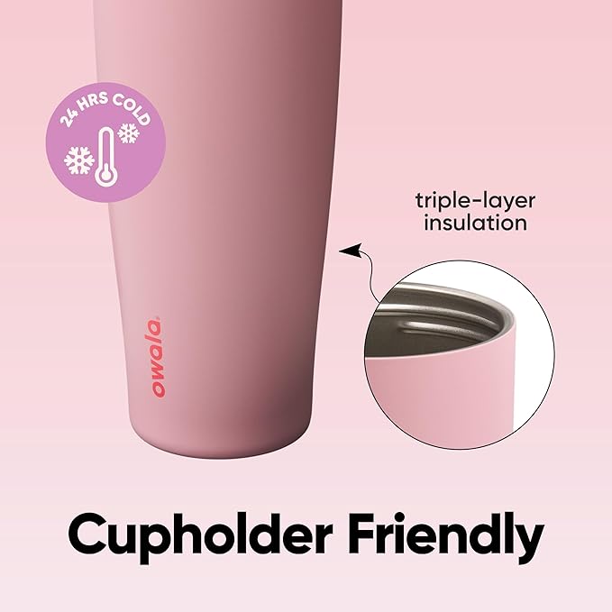 Owala FreeSip Tumbler Stainless Steel Water Bottle 40 oz Angel Food Cake