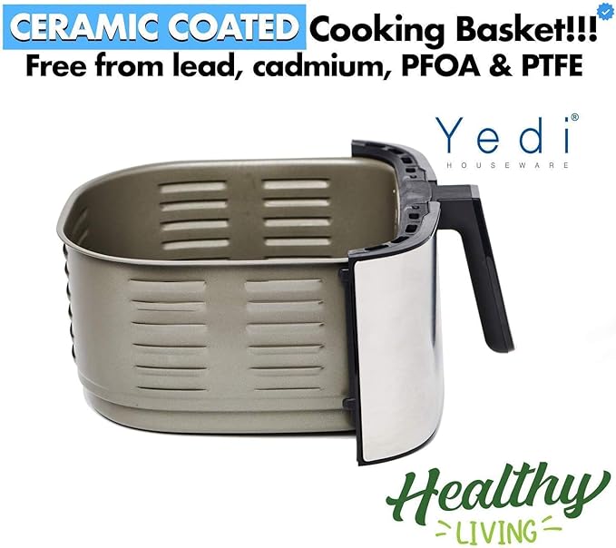 Yedi Evolution Air Fryer 6.8 Qt with Ceramic Basket, Stainless