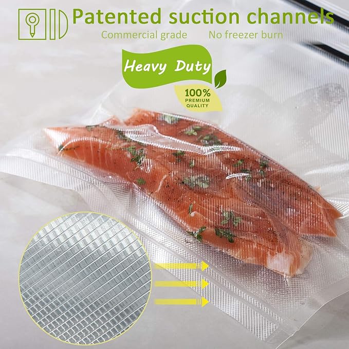 POTANE 6 Pack 11"x20'(3Rolls) and 8"x20' (3Rolls)Thickened Vacuum Sealer Bags, Smell-Proof, Puncture Prevention, Heavy duty for POTANE, Food Saver, Great for Vacuum storage,Meal Prep or Sous Vide
