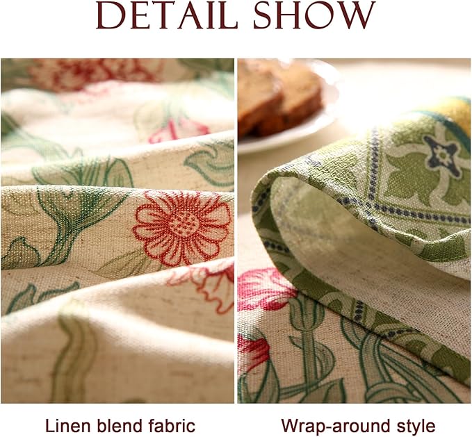 patdrea Vintage French Linen Tablecloth,Round,Diameter 55"-Cecilia A