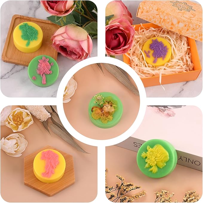 Moukiween Round Silicone Soap Molds, 2PCS Girls Cylinder Silicone Molds