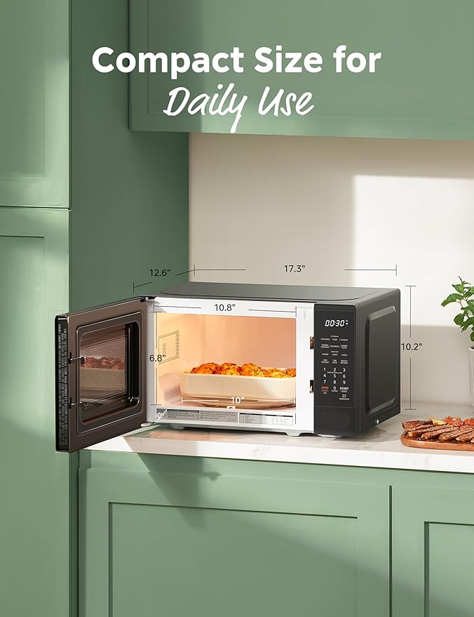COMFEE' Countertop Microwave Oven 0.7 Cu.Ft, 700W, Black, Child Lock