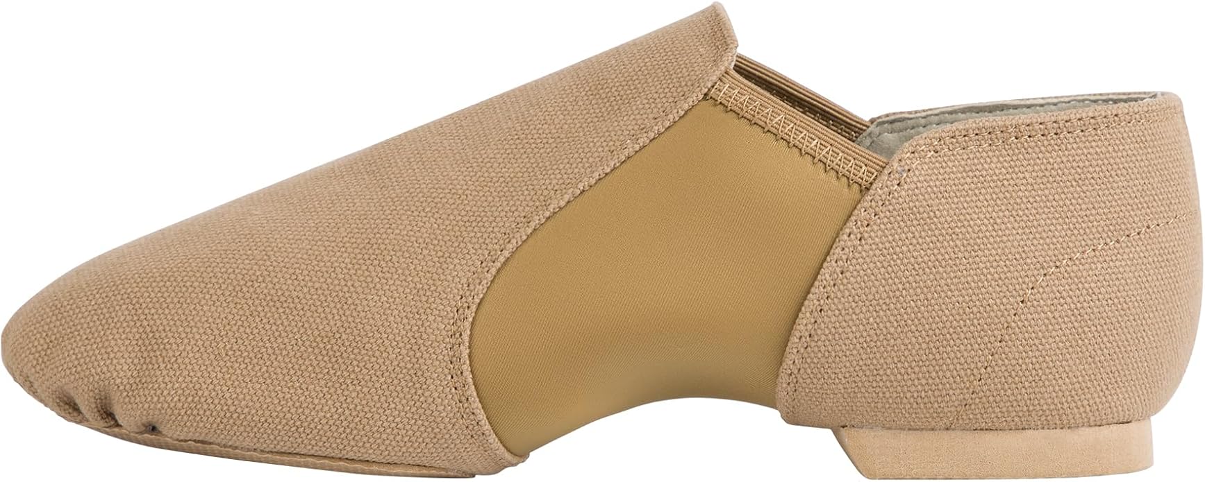Linodes Unisex 09 Canvas Upper Slip-on Jazz Shoe for Women and Men's Dance Shoes-Brown 6M