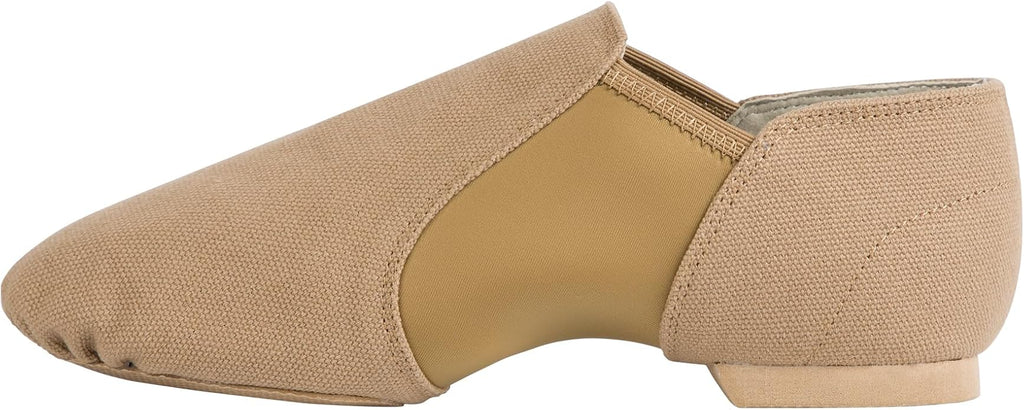 Linodes Unisex 09 Canvas Upper Slip-on Jazz Shoe for Women and Men's Dance Shoes-Brown 7.5M