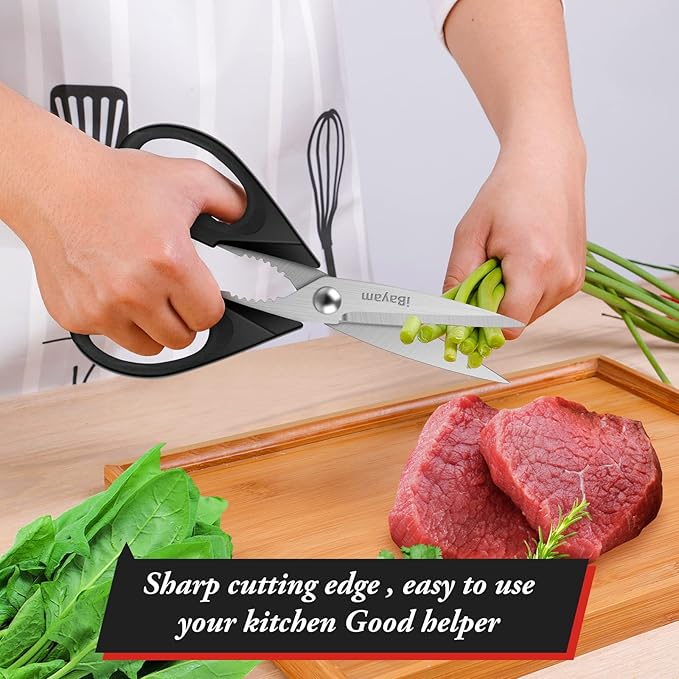iBayam 8.7" All Purpose Kitchen Shears Heavy Duty with Protective Sheath