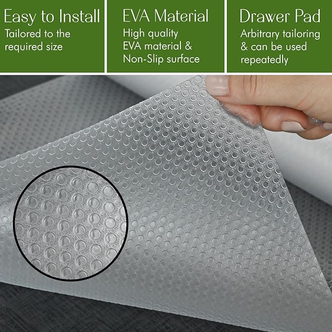 EVALAND Shelf Liner Cabinet Liner Non-Adhesive Drawer Liner 12 in x 33 FT