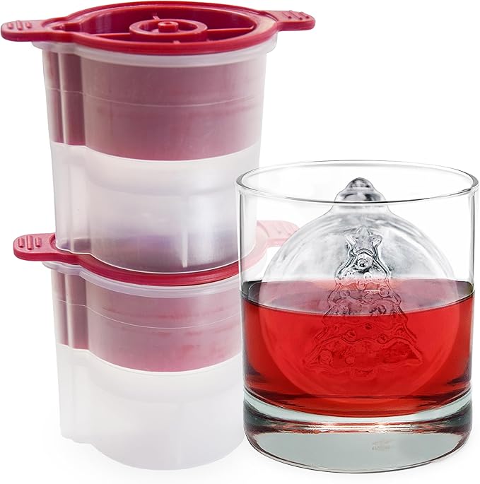Tovolo Tree and Snowflake Ornament Ice Cube Molds Set of 2 for Holiday Cocktails Christmas Gifts for Men Dishwasher Safe BPA Free Silicone Holiday Ice Cube Mold Ornaments
