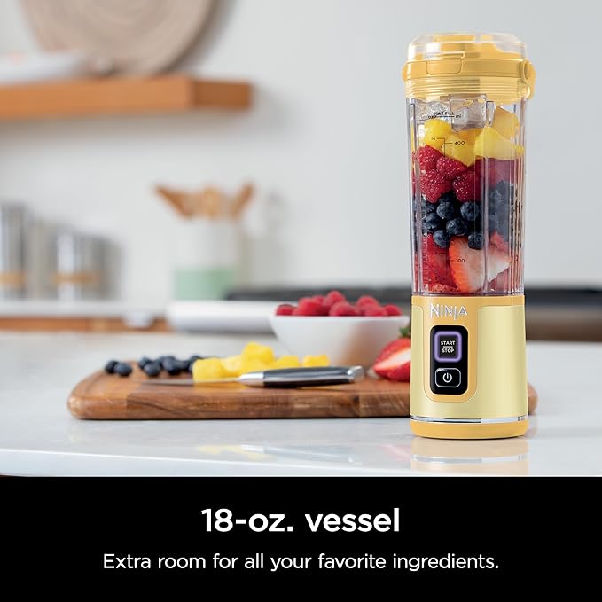 Ninja Blast Portable Blender, Cordless,18oz Vessel, Lemon Meringue, BC151LB