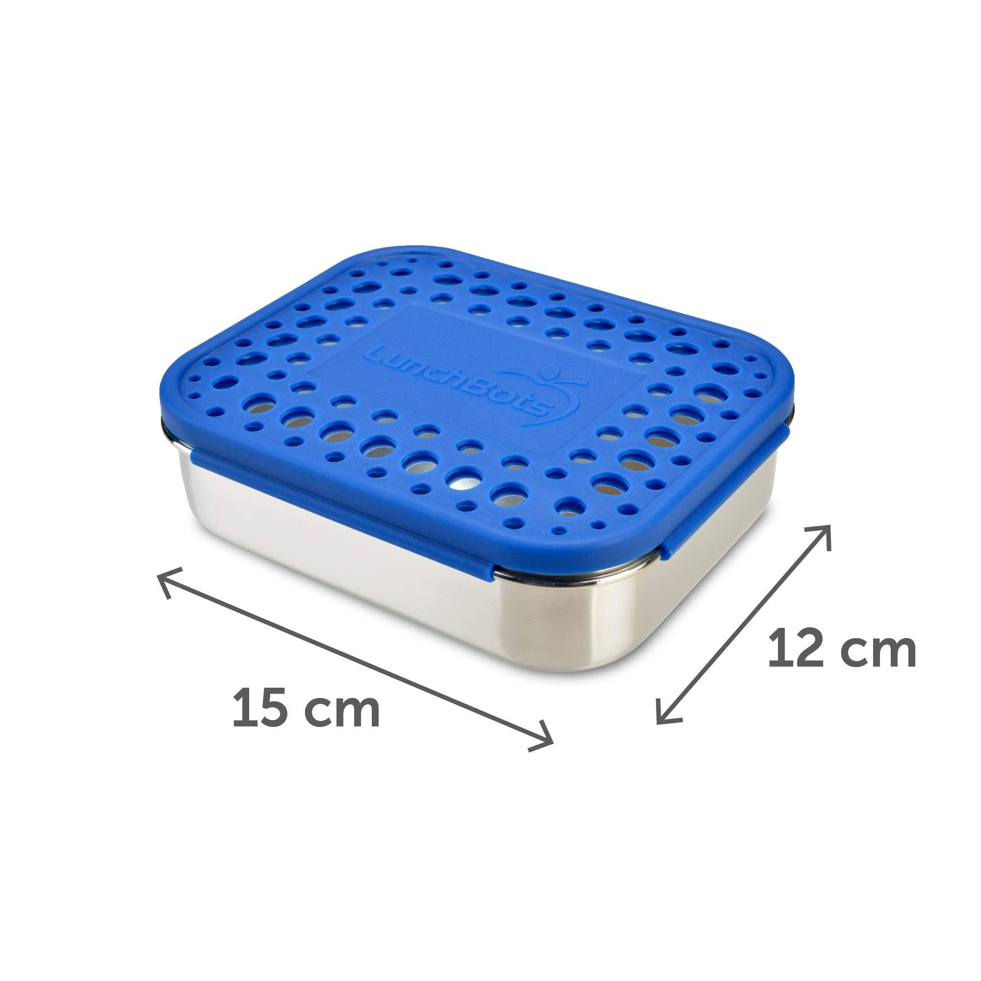 LunchBots Medium Uno Stainless Steel Kids Bento Box 1-Section Blue 20oz