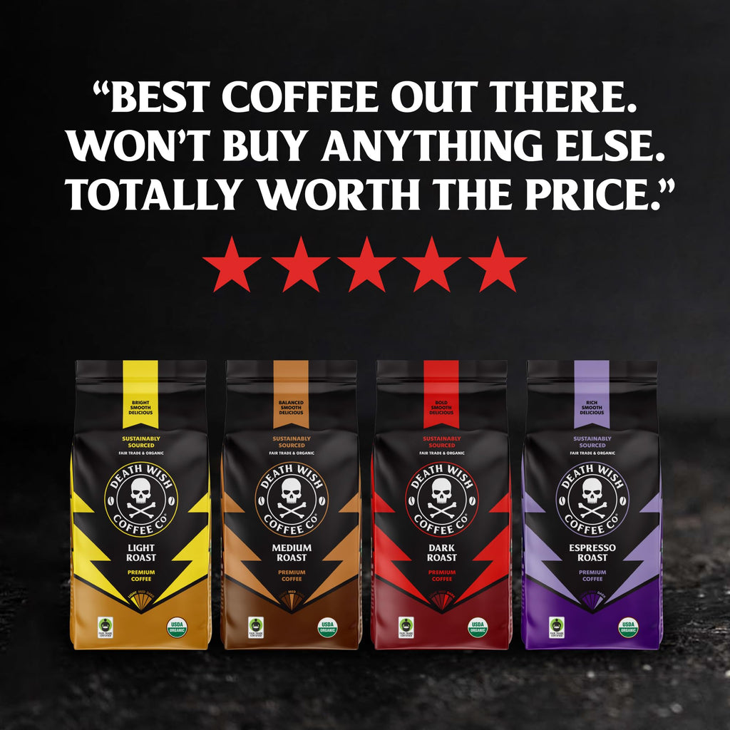 Death Wish Coffee Medium Roast Single Serve Coffee Pods, Organic, 30 Count