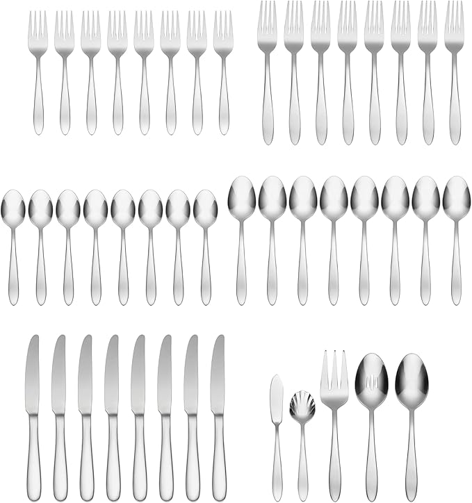 Oneida Mooncrest 45-Piece 18/0 Silverware Set for 8, Flatware