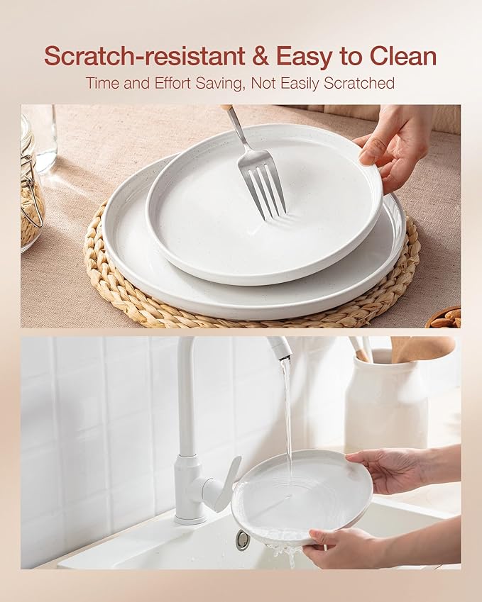 Famiware Milkyway 16-Piece Stoneware Plates and Bowls, White