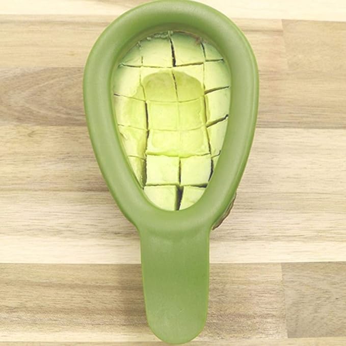 Avocado Cuber Tool, Stainless Steel Avocado Slicer Cutter Salad Tools Kitchen Gadget with Ergonomic Handle for Salads, Guacamole or Smoothie, 6.3x3.2in