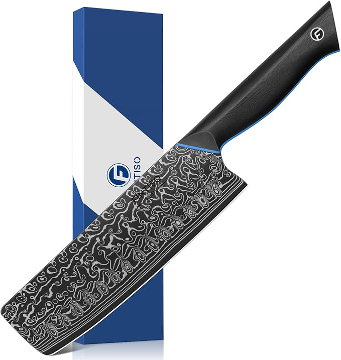 Nakiri Knife 7 Inch, 67-Layer Damascus Steel Kitchen Knife, G10 Handle
