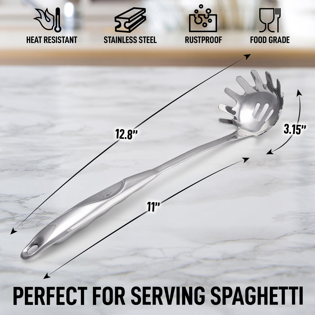 Zulay Kitchen Stainless Steel Pasta Spoon
