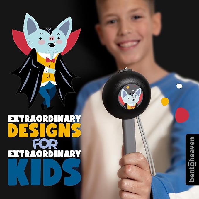Bentoheaven Kids Utensils Set with Case, Reusable Fork & Spoon, Vampire
