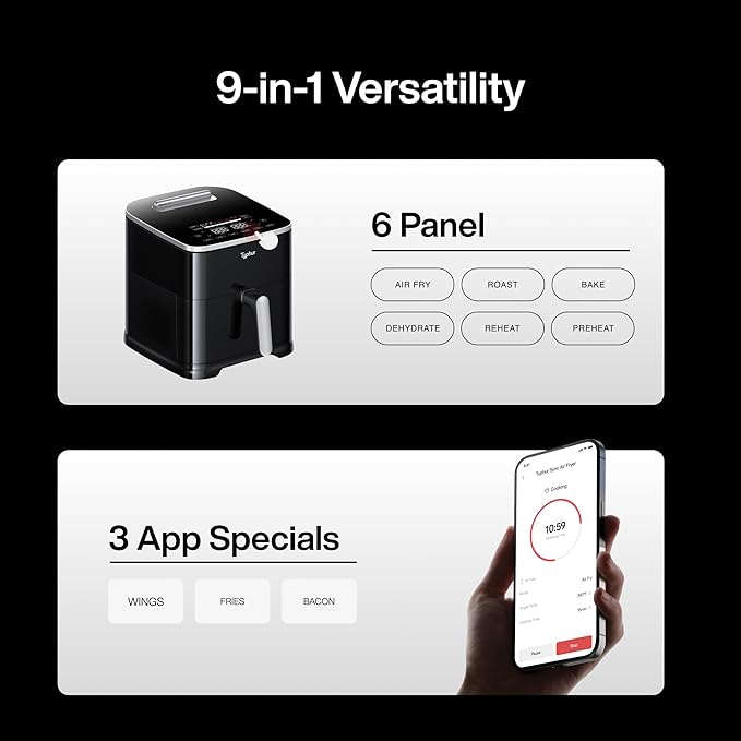 Typhur Sync 8QT AI Smart Air Fryer with Built-in Wireless Meat Thermometer