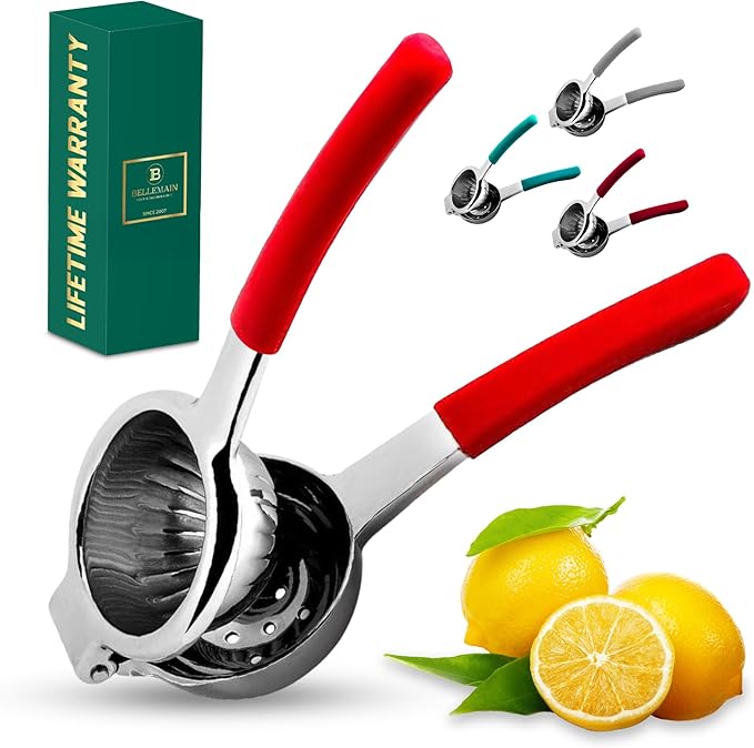 Bellemain Metal Lemon Squeezer, Stainless Steel Citrus Juicer,cranberry