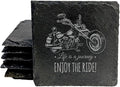 Rustic Motorcycle Journey Slate Coasters Set of 6 – Square – USA Made