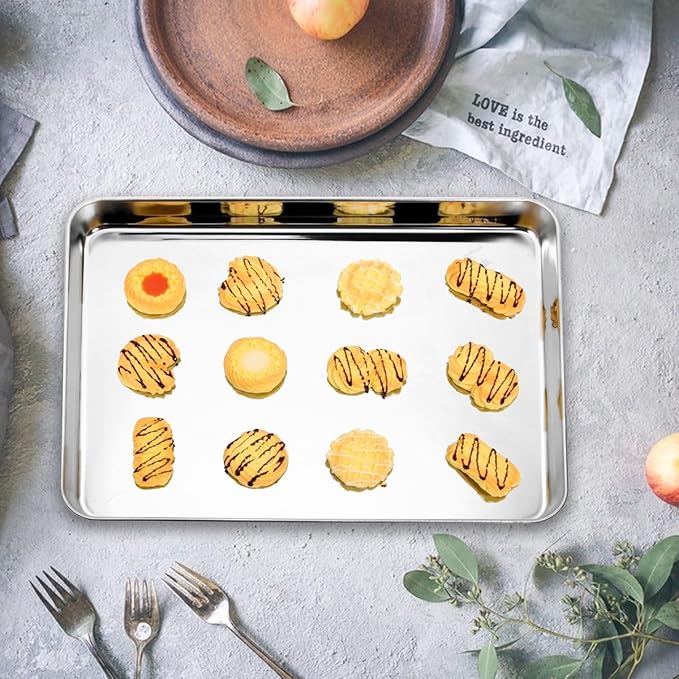 16inch Baking Sheet, Stainless Steel Cookie Sheet for Baking, Oven Tray Pan