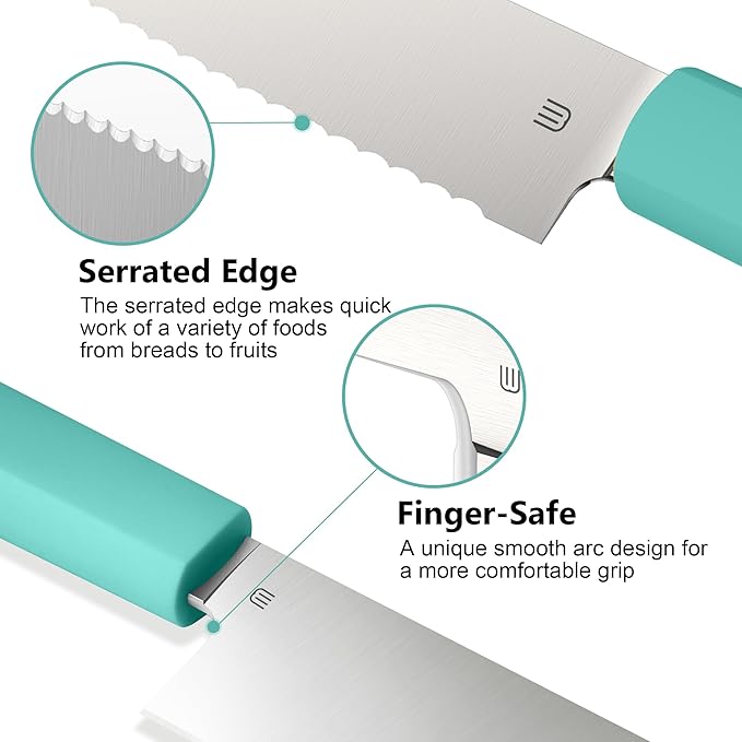 Butterfork 7.5" Serrated Bread Knife for Homemade Bread, Razor Sharp AR-RPM9 Steel & Innovative Wavy Edge, Professional Serrated Knife for Sourdough Bread Cake, Gift for Baker Home Chefs