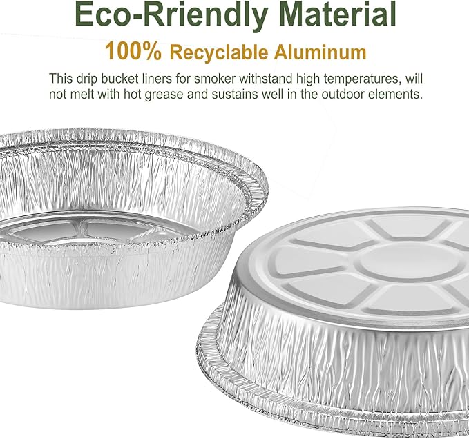 MESTAEK 8 Inch Aluminum Foil Pans, No Lids, 50 Pack