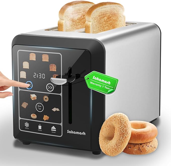 SAKAMOSH 2-Slice Touchscreen Toaster with bagel function