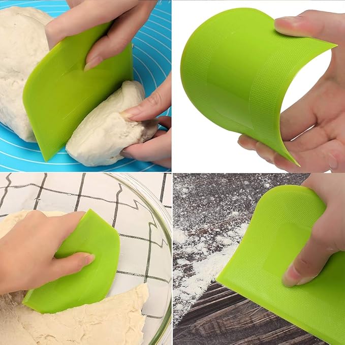 Suanyok Bench Dough Cutter-Flexible Plastic Bowl Scraper Kitchen Tool,Black