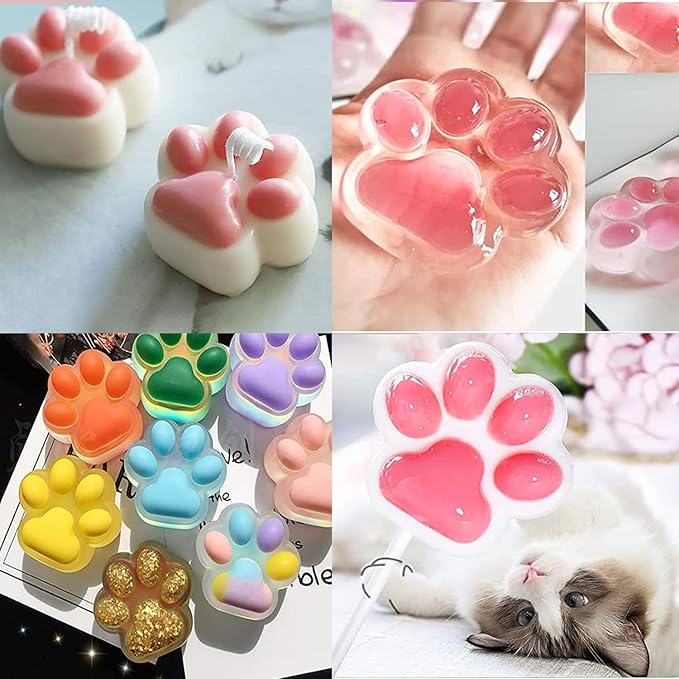 SAGOOITS 2 in 1 Puppy Dog Paw and Bone Silicone Molds,SAGOOITS Non-Stick Food Grade Silicone Molds for Chocolate, Candy, Jelly, Ice Cube, Dog （Set of 6 PCS)