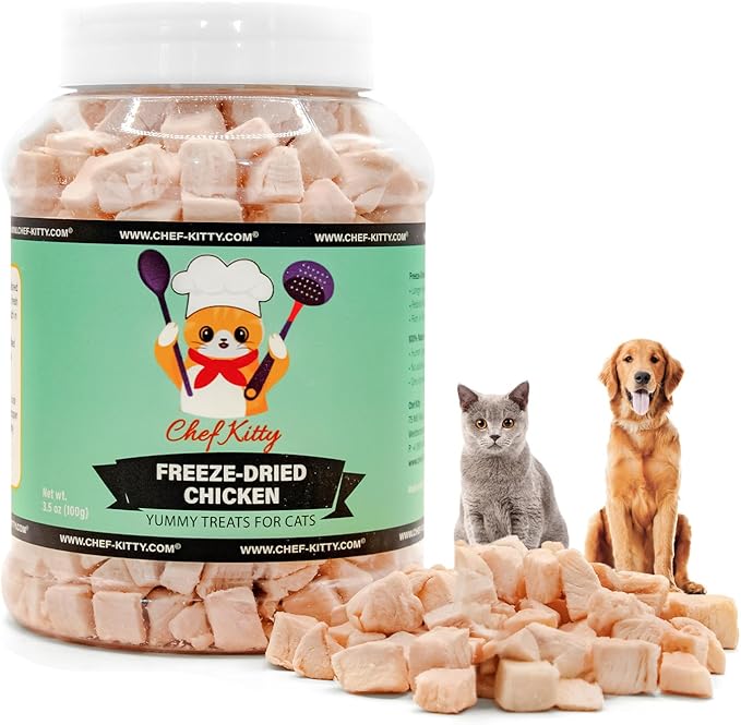 Chef Kitty Freeze Dried Chicken Cat Treats, 100% Human Grade, 3.5 oz