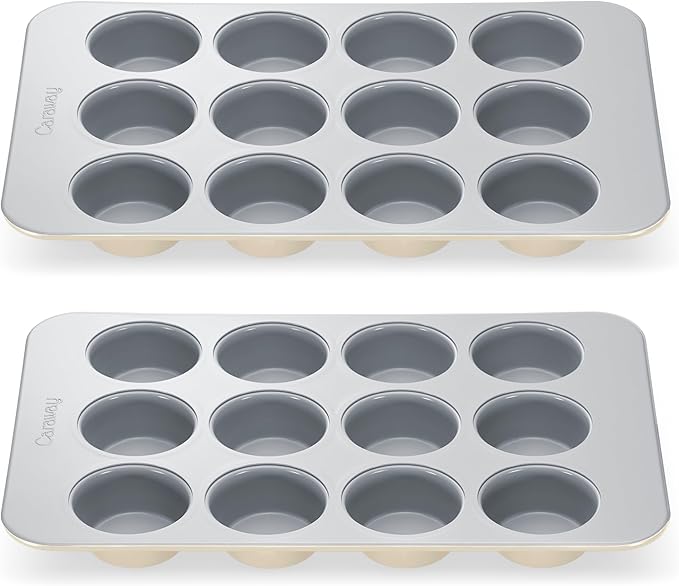 Caraway Non-Stick Ceramic-Coated 12-Cup Muffin Pan Duo