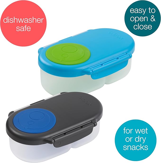 b.box Snack Box 2-Pack, Snack Containers for Kids, 1.75 Cup Kids Lunch Box