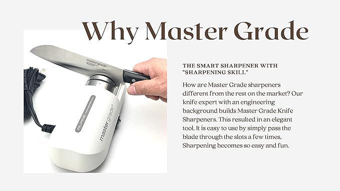 Master Grade Alpine Electric Knife Sharpener, Knife Sharpeners for Kitchen Knives, Pocket Knife Sharpener