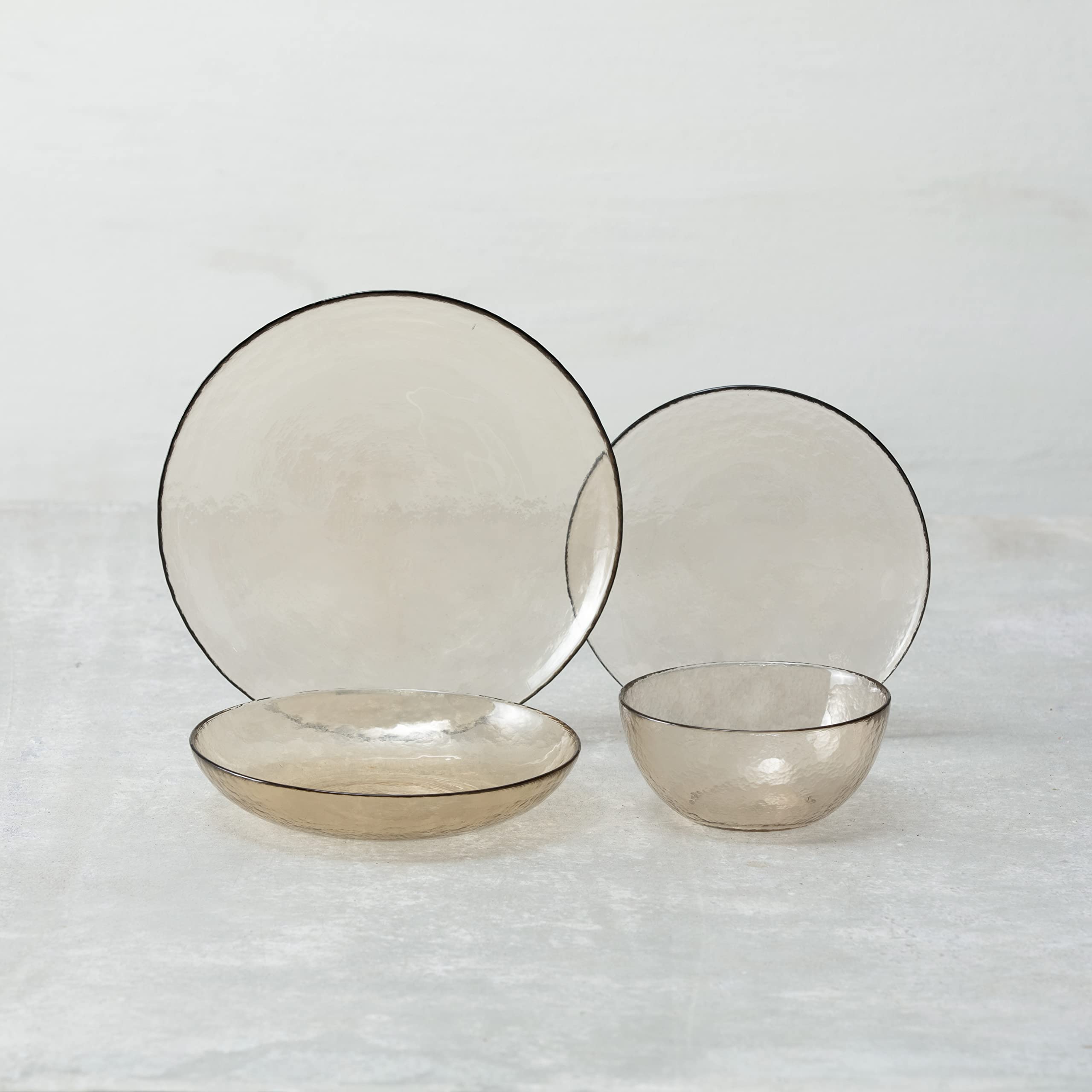 Fortessa Los Cabos Glass Dinnerware Collection, Salad Plate (Set of 4), 8 Inch, Ginger Root
