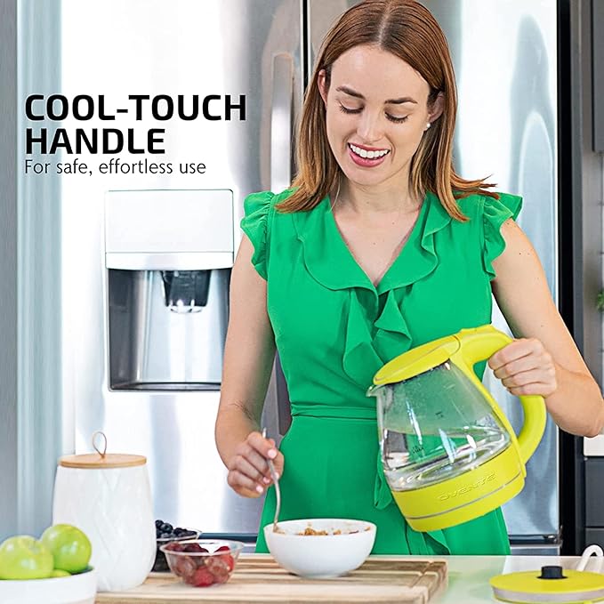 OVENTE 1.5L Glass Electric Kettle Water Boiler, Green KG83G