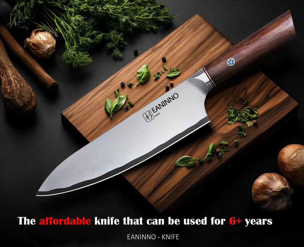 EANINNO Kitchen Chef Knife 8 inch Japanese High Carbon Steel Sharp Knife