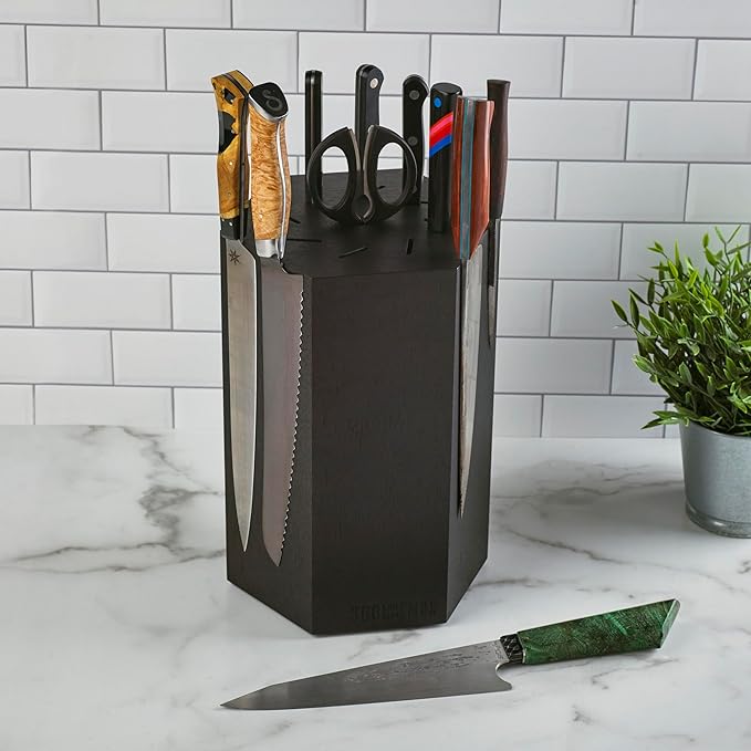 360KnifeBlock® MAX (black) ROTATING Magnetic Knife Block
