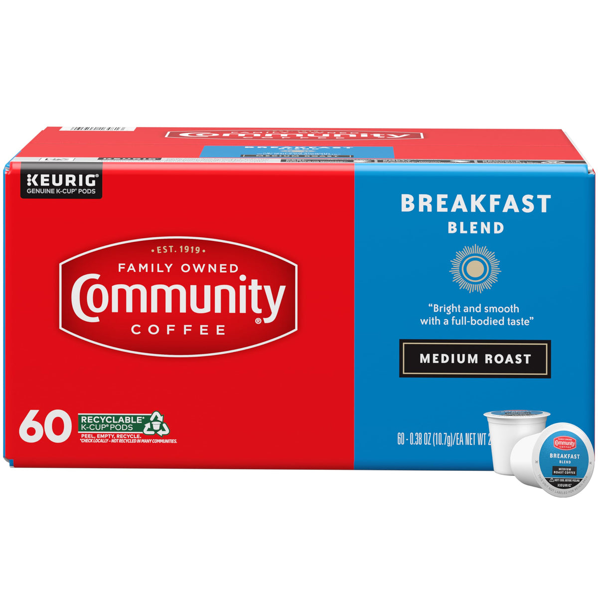 Community Coffee Grandma's Sugar Cookie Keurig K-Cup Pods, Limited Edition Holiday Flavor, Natural Ingredients, 10 Count (Pack of 1)