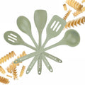 Starpack Stir and Serve Silicone Cooking Utensils Set (5-Piece, 11") - LFGB Non Toxic, 600°F Heat Resistant, BPA-Free - One-Piece Seamless, Dishwasher Safe - for Nonstick Cookware, Sage Green
