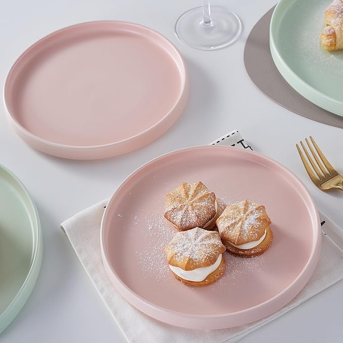 Stone Lain Stella Dinner Plate 6-Piece Set, Round, Porcelain, Blush