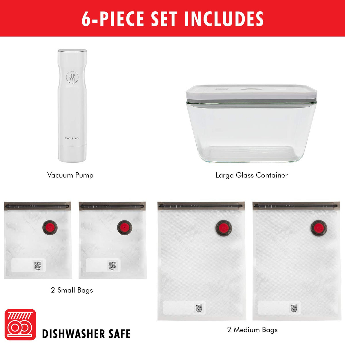 Zwilling Fresh & Save Vacuum Sealer Marchine Starter Set, 6pc