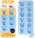 Disney Winnie the Pooh Silicone Ice Cube Tray, 2-Pack 5"x12.5", BPA-Free
