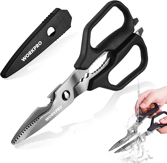 WORKPRO Kitchen Scissors, All Purpose Kitchen Shears Titanium Coated