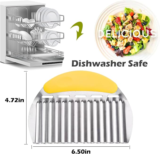 JAYVAR Large Crinkle Cutter, Stainless Steel Vegetable Wavy Chopper