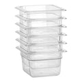 EGGKITPO 1/6 Size Food Pan 6 Packs 4 Inch Deep Clear Food Storage Containers BPA-free Polycarbonate Commercial Hotel Pan for Kitchen Business Use and Food Prep Freezer-safe