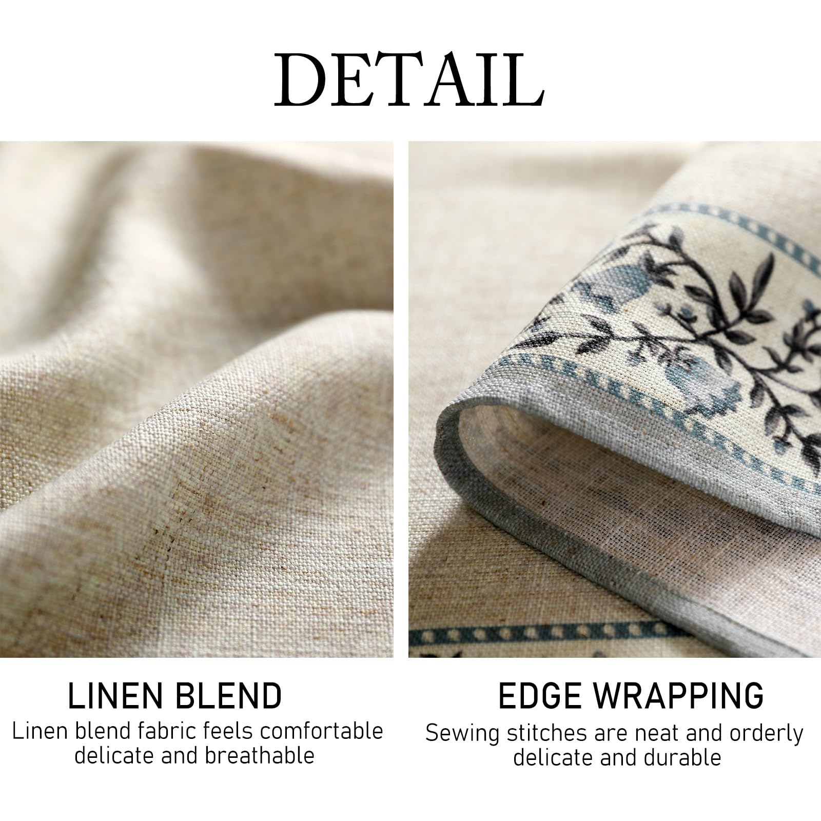 ISAENNE Designer Linen Rectangular Tablecloth,71"x55"-Segerman B