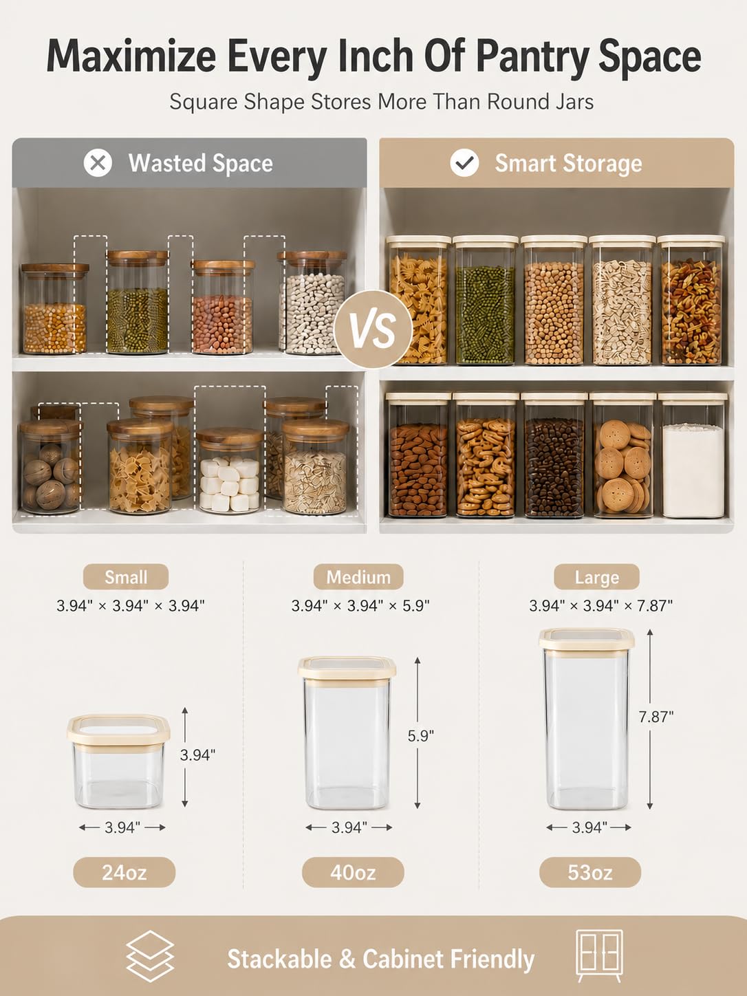 CozNido Small Glass Food Storage Containers with Glass Lids 4 pcs 24fl.oz