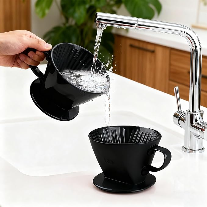 NBYHZLS Ceramic Pour Over Coffee Dripper, V-Shaped Coffee Filter Cone