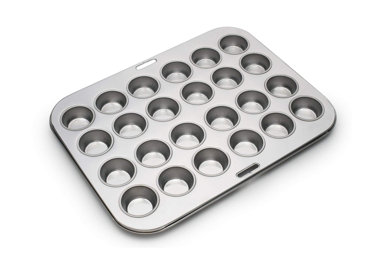 Fox Run Stainless Steel Mini Muffin & Cupcake Pan, 24 Mini Cups Baking Pan